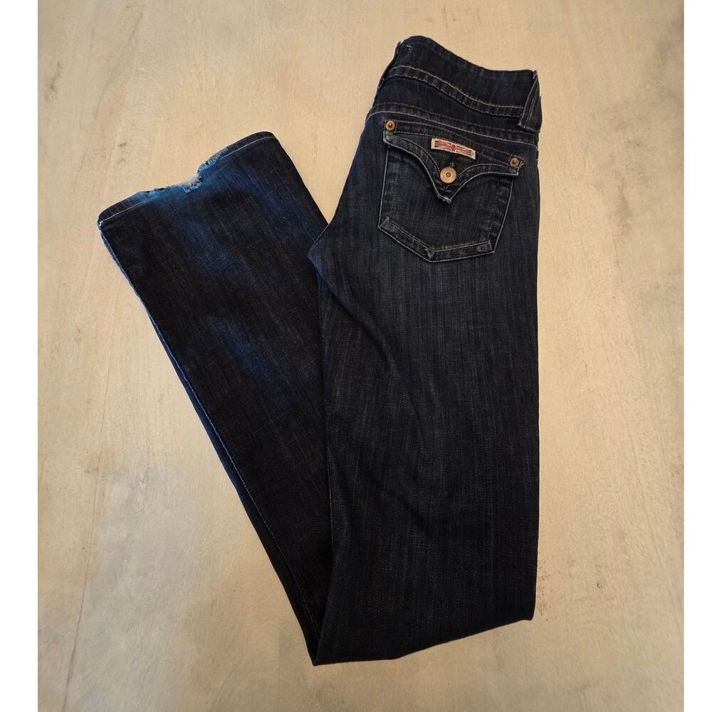Hudson Women's Dark Wash Low Rise Bootcut Denim Jeans SZ 27 Flap Pockets Y2K